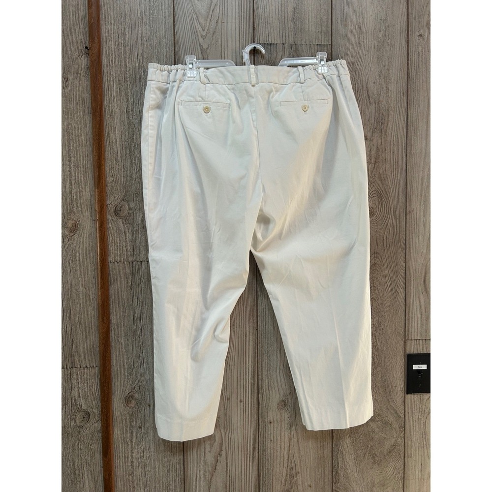 Talbots Woman Heritage White Cropped Chino Pants Plus Size 20W Stretch Cotton - Picture 4 of 4